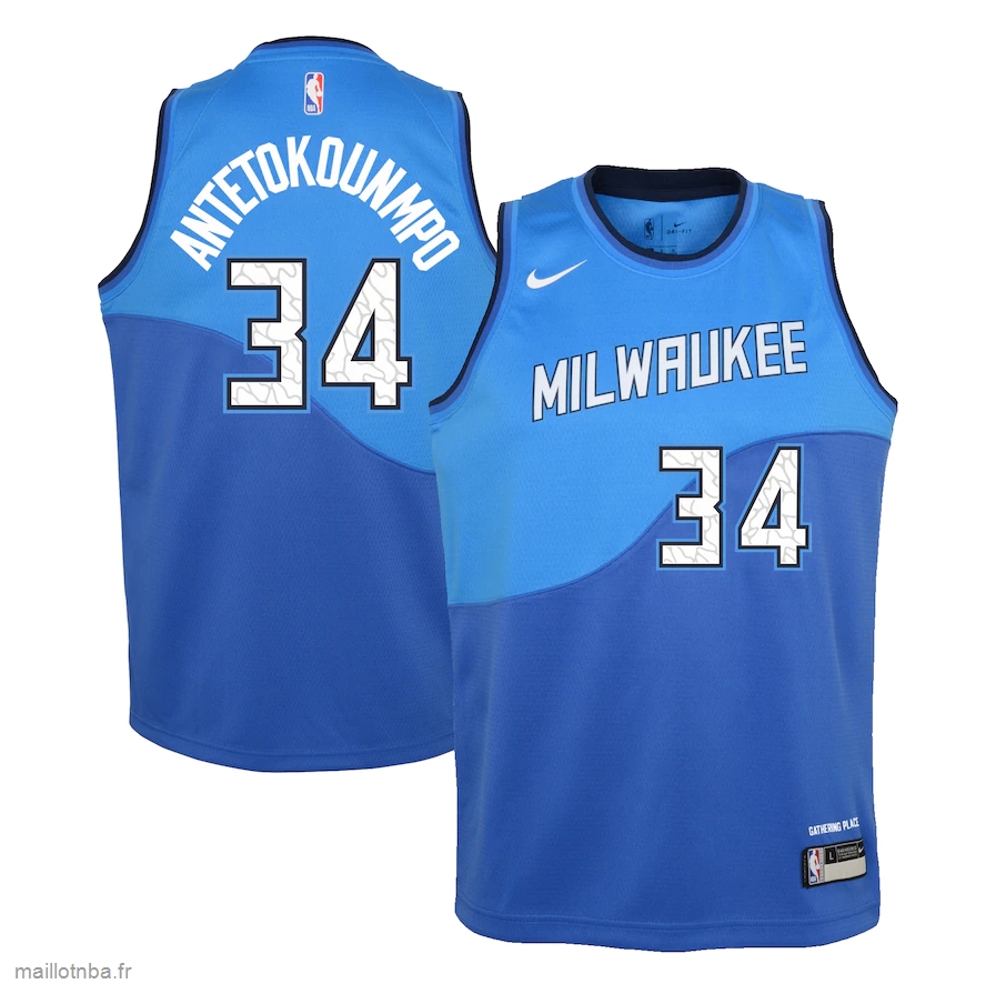 Maillot Preschool Milwaukee Bucks Giannis Antetokounmpo Nike Royal 2020/21 Swingman Jersey - City Edition